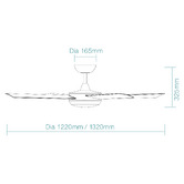 Martec Quantum Matte White DC Ceiling Fan with LED Light