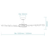Martec Quantum Matte White DC Ceiling Fan with Remote Control