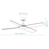 Martec Viper 122cm 4-Blade DC Smart Ceiling Fan with Remote Control