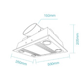 Martec Linux DC White 1000W 3-in-1 Bathroom Heater Exhaust Fan with LED Light