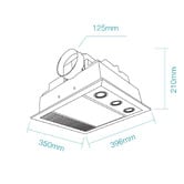 Martec Linux DC Mini White 1000W 3-in-1 Bathroom Heater Exhaust Fan with LED Light