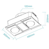 Martec Profile Panel DC White 12W 3-in-1 Bathroom Heater Exhaust Fan with Light