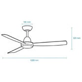 Martec Zorro 122cm White DC Ceiling Fan with LED