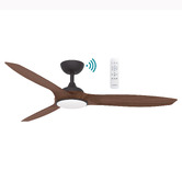 Martec Newport 142cm Walnut &amp; Old Bronze DC Smart Ceiling Fan with LED Light