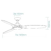 Martec Newport 142cm Walnut &amp; Old Bronze DC Smart Ceiling Fan with Remote Control