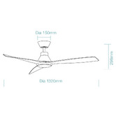 Martec Triumph 132cm Walnut &amp; Antique Bronze DC Smart Ceiling Fan with LED Light