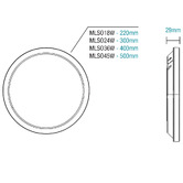 Martec Spectra White Round Acrylic LED Oyster Light