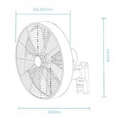 Martec Como 3 Speed Wall Fan with Remote Control