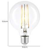 Martec Ember E14 Round Extra Warm White 6W 9.5cm LED Filament Bulb