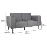 CooperFurniture Sorelle 2 Seater Sofa