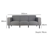 CooperFurniture Sorelle 3 Seater Sofa