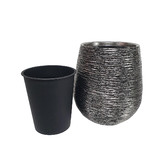 Rovan 2 Piece Silver Jardiniere Planter Set
