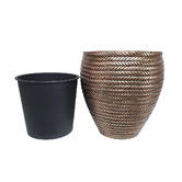 Rovan 2 Piece Rope Style Jardiniere Planter Set