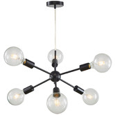 Zander Lighting Black Lugo 6 Light Metal Pendant