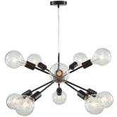 Zander Lighting Black Lugo Metal 10 Light Pendant