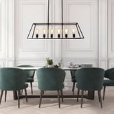 Zander Lighting Reuten Steel 6 Light Linear Pendant