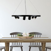 Zander Lighting Black Zori 6 Light Metal Pendant