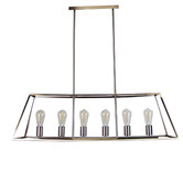 Zander Lighting Reuten Steel 6 Light Linear Pendant