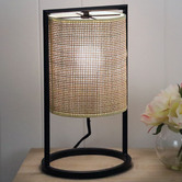 Zander Lighting Arbaaz Cane &amp; Metal Table Lamp