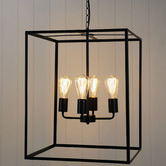 Zander Lighting Reuten Black Metal 4 Light Pendant