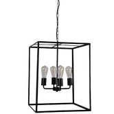 Zander Lighting Reuten Black Metal 4 Light Pendant
