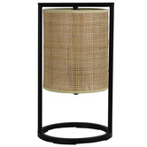 Zander Lighting Arbaaz Cane &amp; Metal Table Lamp