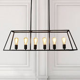 Zander Lighting Reuten Steel 6 Light Linear Pendant