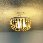 Zander Lighting Digby Natural Beaded Semi Flush Ceiling Light