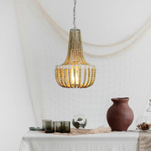 Zander Lighting Digby Natural Beaded Pendant Light