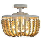 Zander Lighting Digby Natural Beaded Semi Flush Ceiling Light