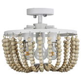 Zander Lighting Digby Natural Beaded Semi Flush Ceiling Light