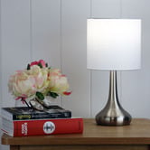 Zander Lighting Padua Brushed Chrome Metal Touch Table Lamp
