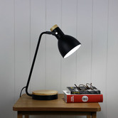 Zander Lighting Blaise Metal &amp; Wood Desk Lamp