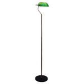 Zander Lighting Diem Glass &amp; Steel Banker's Floor Lamp