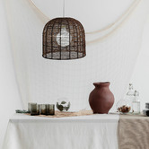 Zander Lighting Flicker Brown Woven Paper String Light Shade