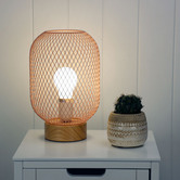 Zander Lighting Andrade Rubberwood Mesh Table Lamp