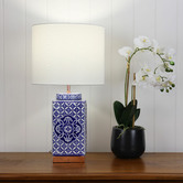 Zander Lighting Juarez Ceramic &amp; Fabric Table Lamp