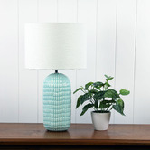 Zander Lighting Holding Ceramic &amp; Linen Table Lamp