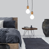 Zander Lighting Terrence Rubberwood Suspension Cord Pendant Light