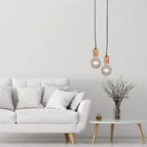 Zander Lighting Terrence Rubberwood Suspension Cord Pendant Light