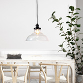 Zander Lighting Miyun Clear Glass &amp; Steel Ceiling Light Shade