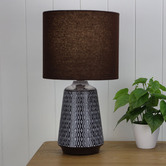 Zander Lighting 45cm Turkana Ceramic &amp; Cotton Table Lamp