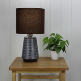 Zander Lighting 45cm Turkana Ceramic &amp; Cotton Table Lamp