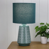 Zander Lighting 45cm Turkana Ceramic &amp; Cotton Table Lamp