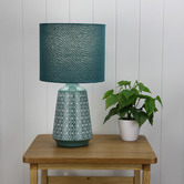 Zander Lighting 45cm Turkana Ceramic &amp; Cotton Table Lamp