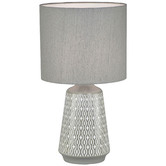 Zander Lighting 45cm Turkana Ceramic &amp; Cotton Table Lamp