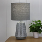 Zander Lighting 45cm Turkana Ceramic &amp; Cotton Table Lamp