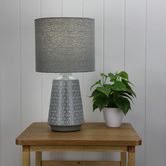 Zander Lighting 45cm Turkana Ceramic &amp; Cotton Table Lamp