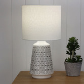 Zander Lighting 45cm Turkana Ceramic &amp; Cotton Table Lamp