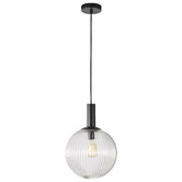 Zander Lighting Salween Steel &amp; reeded Glass Pendant Light